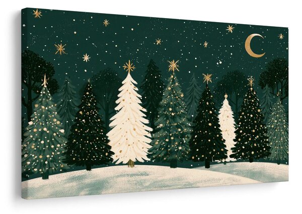 Quadro su tela – Foresta invernale sotto le stelle