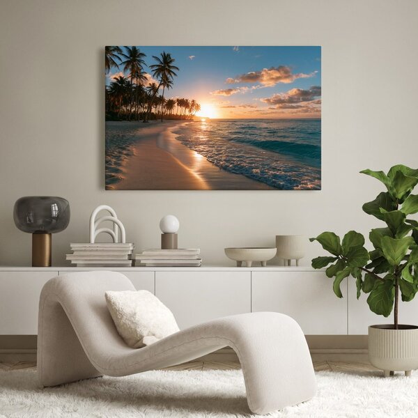 Quadro su tela – Spiaggia tropicale al tramonto