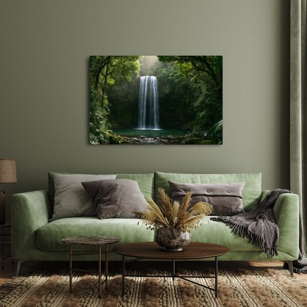 Quadro su tela – Cascata tropicale nella foresta pluviale