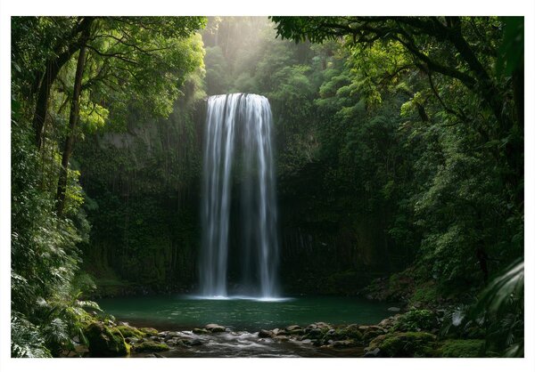 Quadro su tela – Cascata tropicale nella foresta pluviale