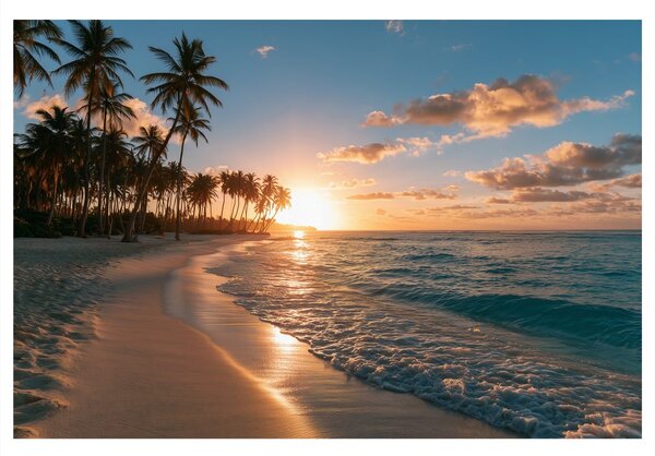 Quadro su tela – Spiaggia tropicale al tramonto