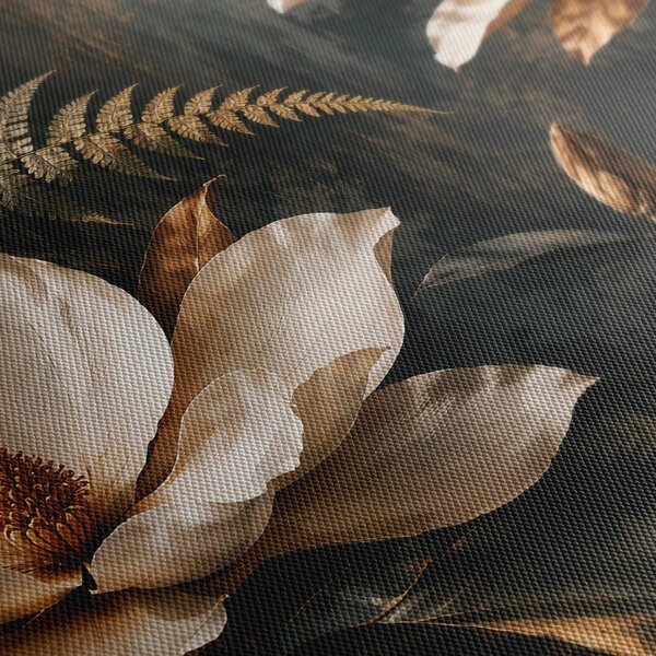 Quadro su tela – Magnolie eleganti nei toni dorati