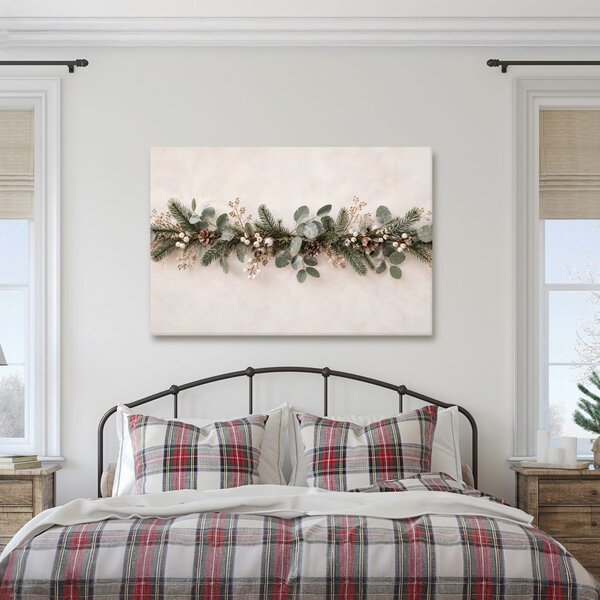 Quadro su tela – Ghirlanda invernale con pigne