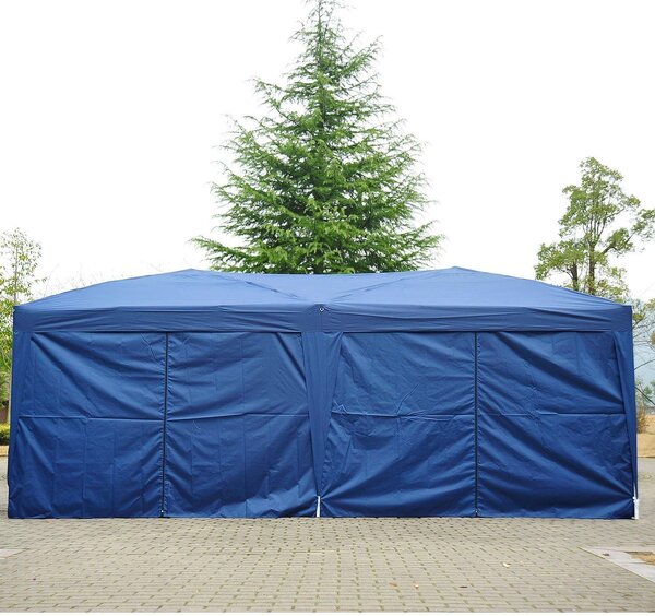 Tendostruttura 6x3x2.55m in Polietilene Pieghevole 6 Pannelli Laterali Blu