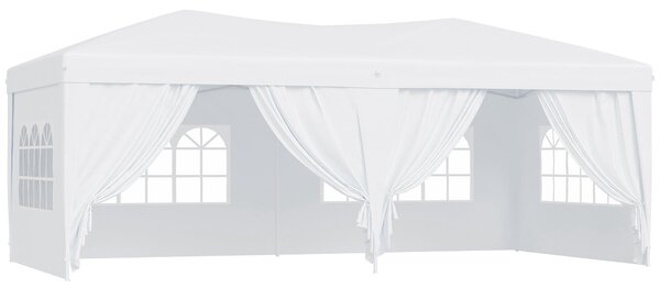Tendostruttura Pieghevole da Giardino 6 Pannelli Laterali Bianco 3x6m