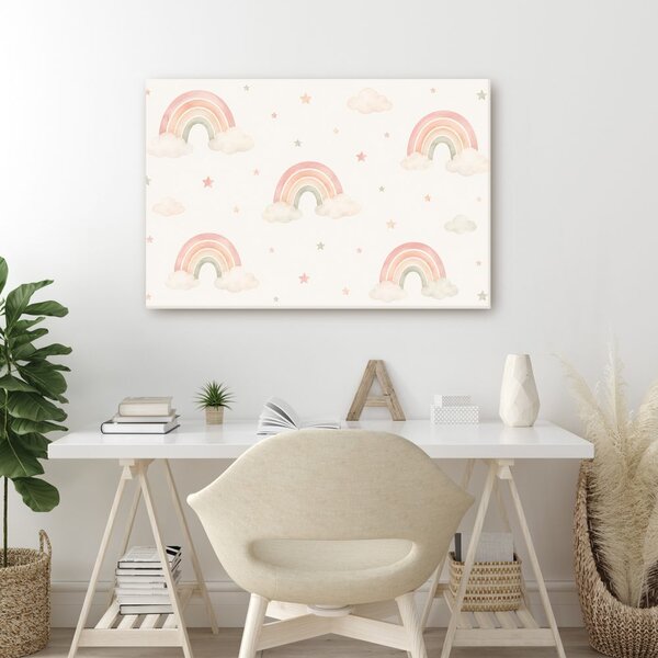 Quadro su tela – Arcobaleni pastello tra le nuvole