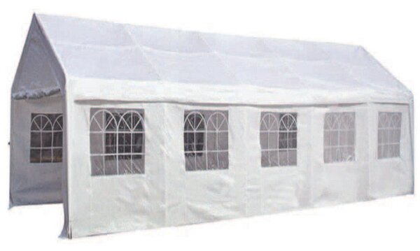 Tendostruttura da Giardino in Acciaio 6x12m Becker Carport Garage Bianco