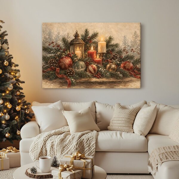 Quadro su tela – Composizione dell’Avvento con candele