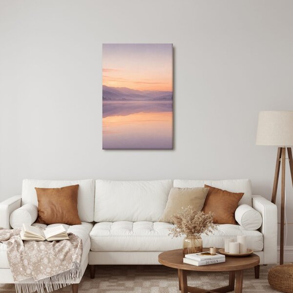Quadro su tela – Montagne pastello riflesse