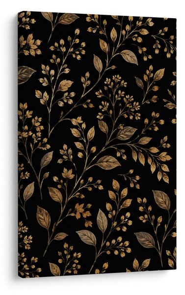 Quadro su tela – Foglie delicate in oro