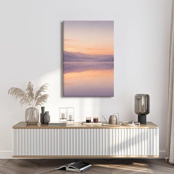 Quadro su tela – Montagne pastello riflesse