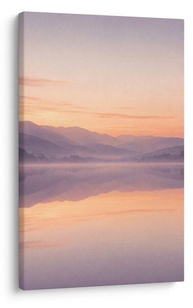 Quadro su tela – Montagne pastello riflesse