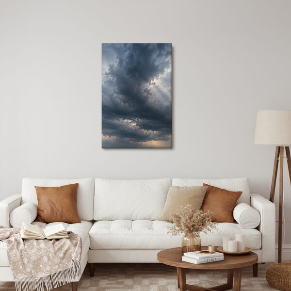 Quadro su tela – Nubi scure con raggi di sole