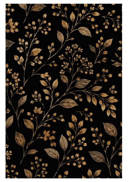Quadro su tela – Foglie delicate in oro