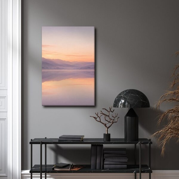 Quadro su tela – Montagne pastello riflesse