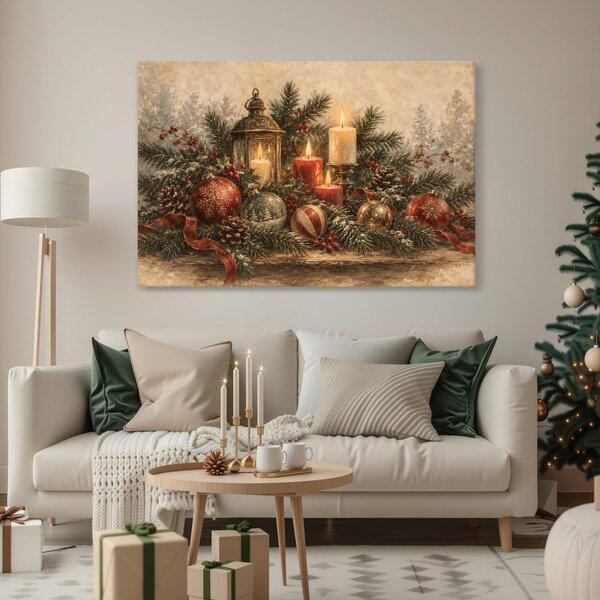 Quadro su tela – Composizione dell’Avvento con candele