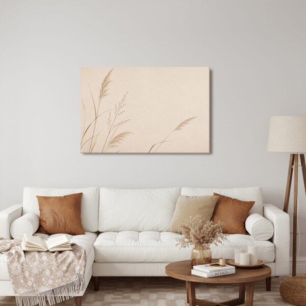 Quadro su tela – Erbe delicate nei toni beige