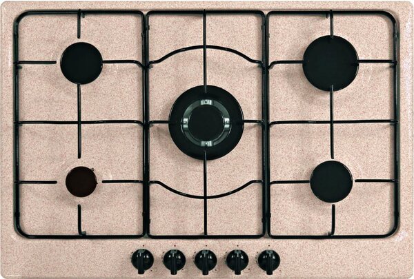 Plados STAR75 UG94 Serie Classica / Moderna Piano Cottura 5 Fuochi a Gas 75 cm (1 Bruciatore Wok Tripla Corona) colore Avena