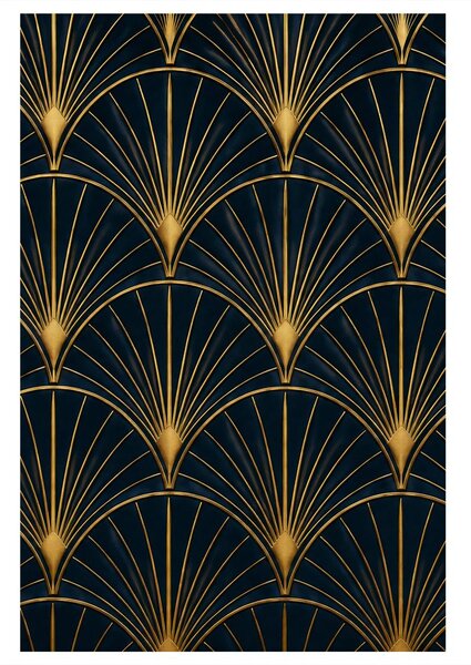 Quadro su tela – Geometria elegante in oro