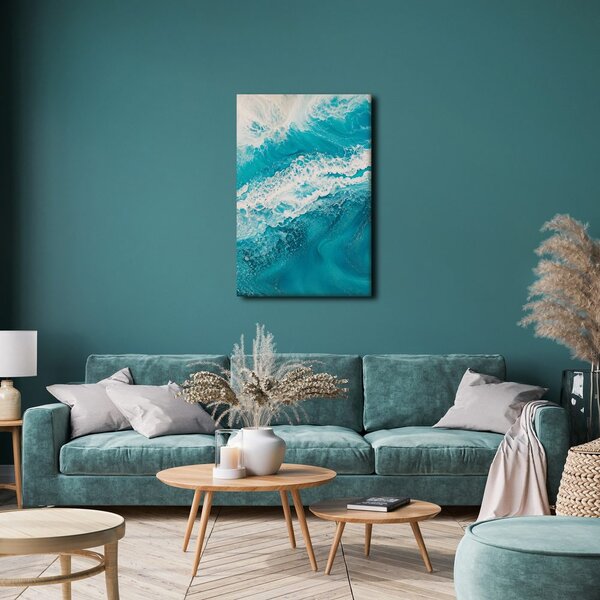 Quadro su tela – Schiuma dell’oceano nei toni blu
