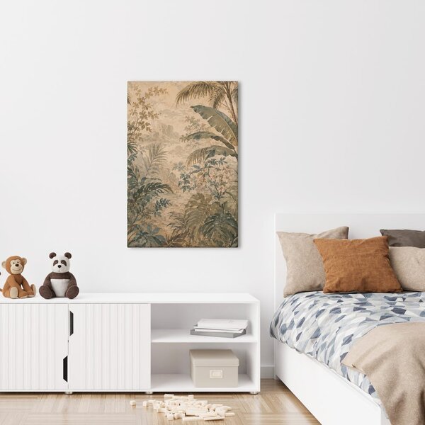 Quadro su tela – Oasi di palme con fiori