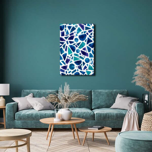Quadro su tela – Astrazione turchese di elementi geometrici