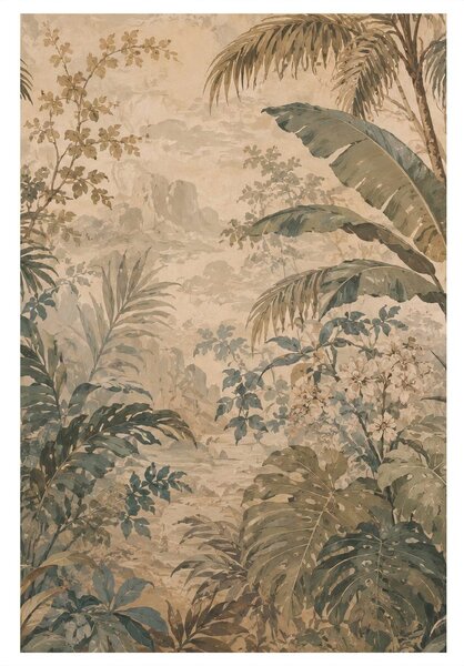 Quadro su tela – Oasi di palme con fiori