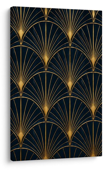 Quadro su tela – Geometria elegante in oro