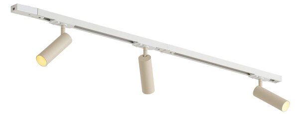 Sistema di illuminazione a binario moderno con 3 faretti bianco e beige monofase GU10 35mm - Iconic Jeana Luxe