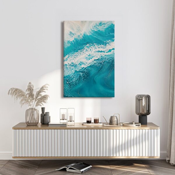 Quadro su tela – Schiuma dell’oceano nei toni blu