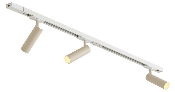 Sistema di illuminazione a binario moderno con 3 faretti bianco e beige monofase GU10 35mm - Iconic Jeana Luxe