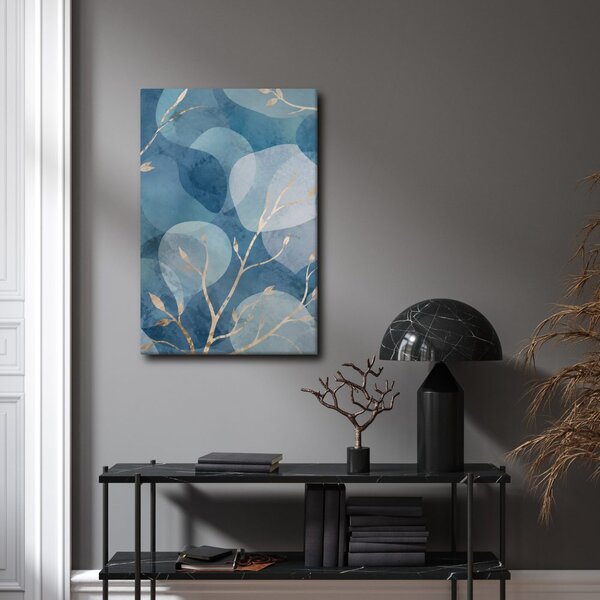 Quadro su tela – Ramoscelli delicati su sfondo azzurro