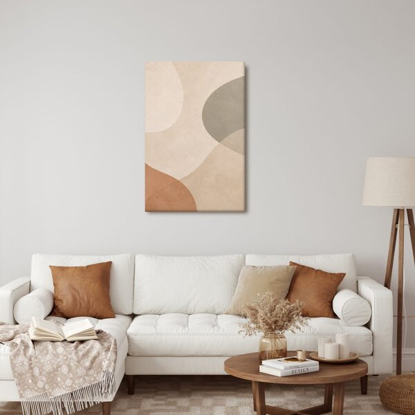 Quadro su tela – Curve organiche nei toni della terra