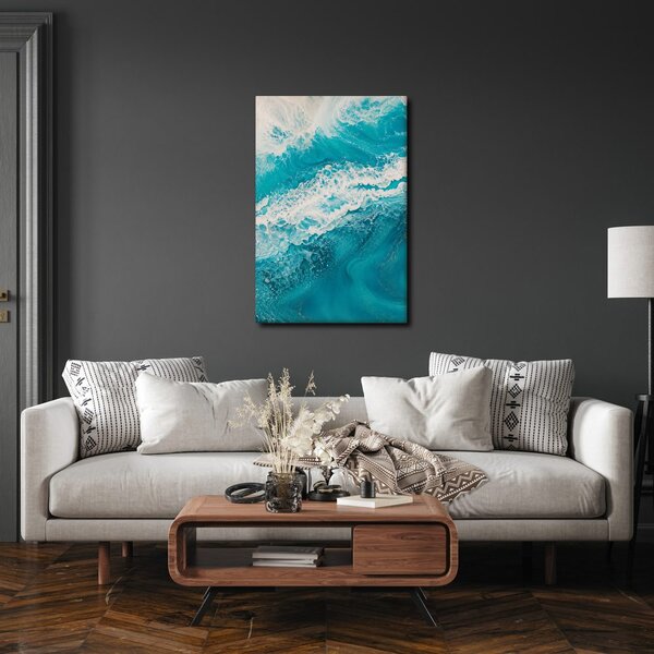 Quadro su tela – Schiuma dell’oceano nei toni blu