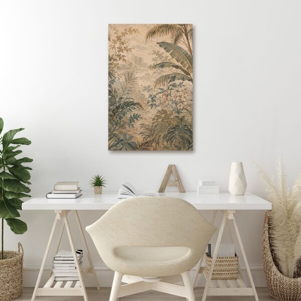 Quadro su tela – Oasi di palme con fiori