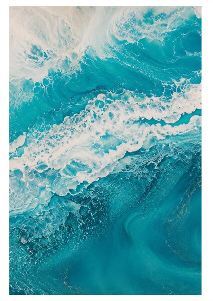 Quadro su tela – Schiuma dell’oceano nei toni blu
