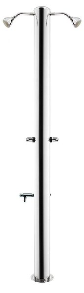 Doccia da Giardino Doppia 2 Rubinetti e Lavapiedi ATI Docce MUL-2R Inox Anodizzato