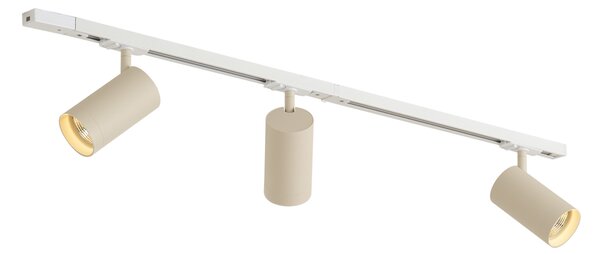 Sistema di illuminazione a binario moderno con 3 faretti bianco e beige 1 fase GU10 70mm - Iconic Jeana Luxe
