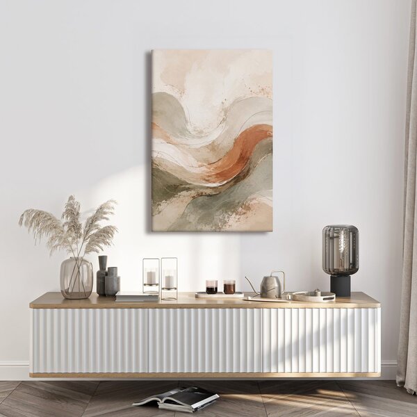 Quadro su tela – Curve armoniose nei toni della terra