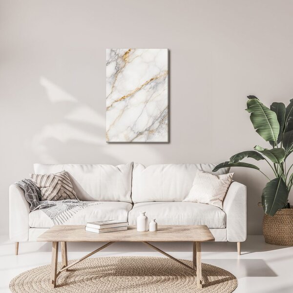 Quadro su tela – Venature dorate nel marmo