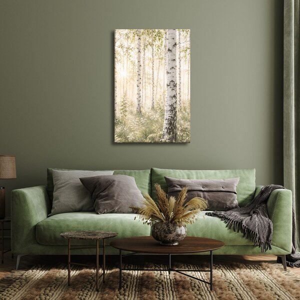 Quadro su tela – Delicato bosco di betulle bianche