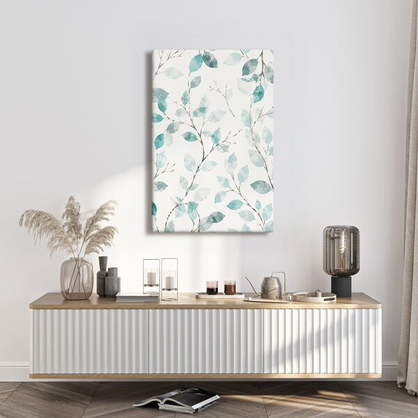 Quadro su tela – Delicate foglie turchesi