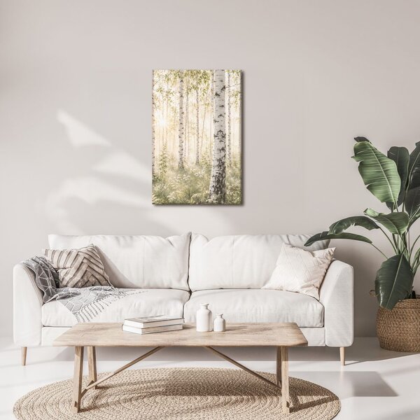Quadro su tela – Delicato bosco di betulle bianche