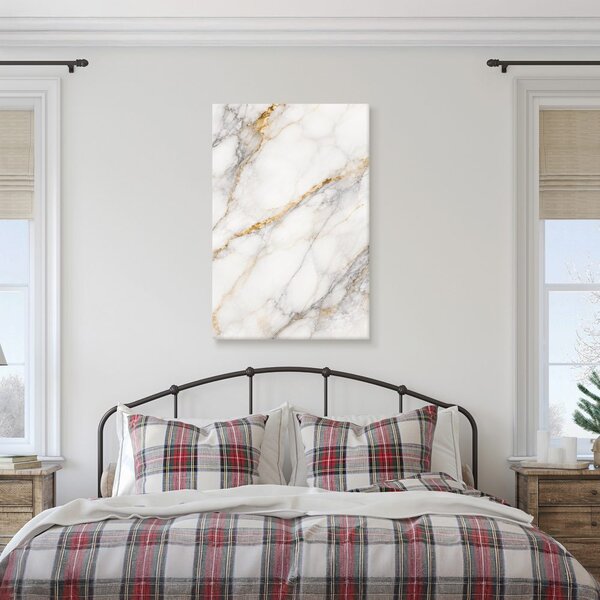 Quadro su tela – Venature dorate nel marmo