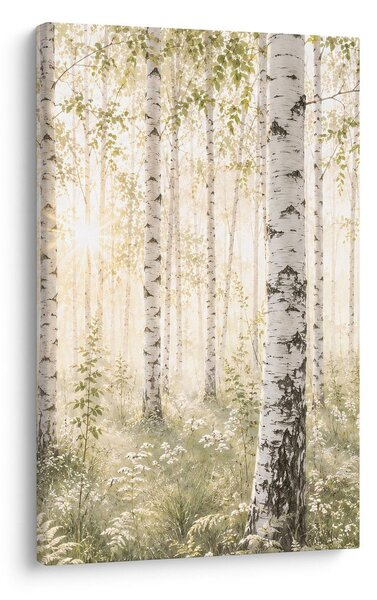 Quadro su tela – Delicato bosco di betulle bianche