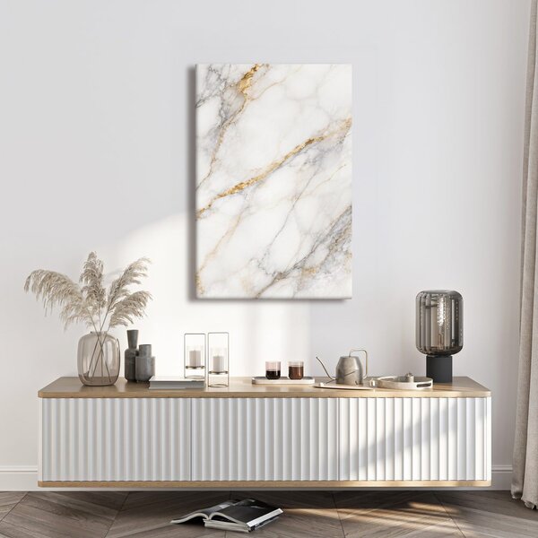 Quadro su tela – Venature dorate nel marmo