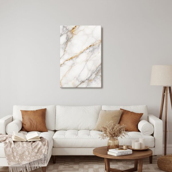 Quadro su tela – Venature dorate nel marmo