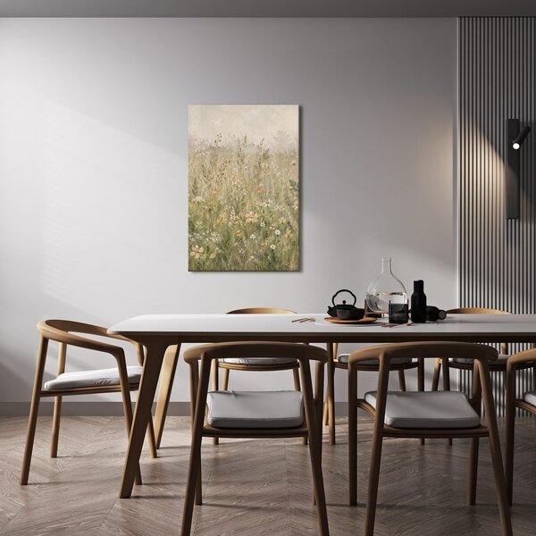 Quadro su tela – Prato estivo fiorito dai toni pastello