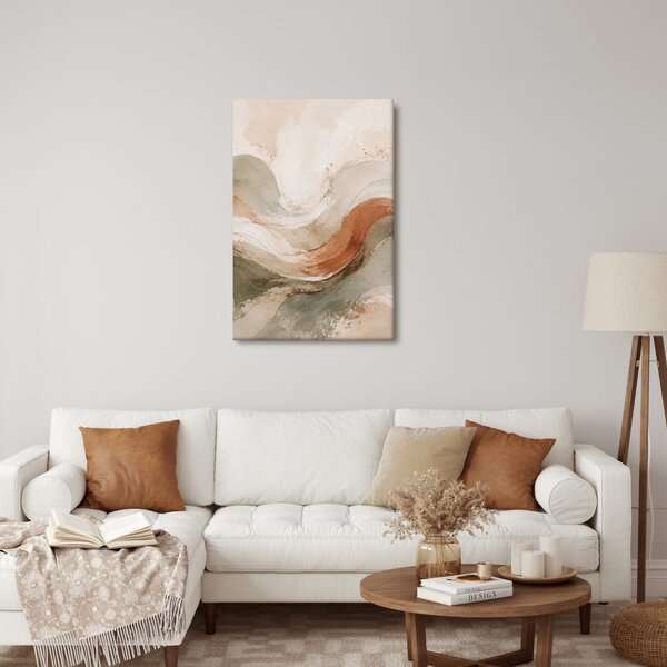 Quadro su tela – Curve armoniose nei toni della terra