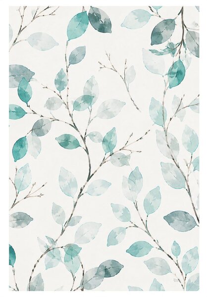 Quadro su tela – Delicate foglie turchesi